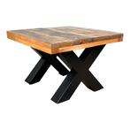 Mangohouten bijzettafel van 60x60cm met x-poten