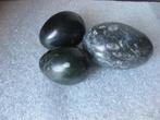 3 Eieren van Marmer - Zwart / Grijs - 5 & 7 cm, Antiek en Kunst, Verzenden