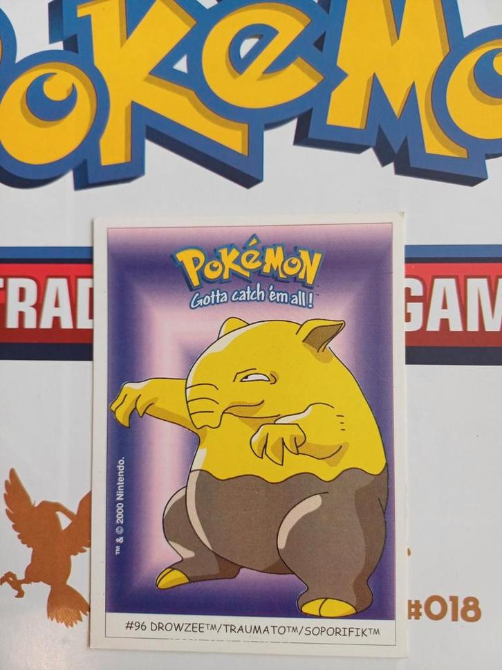 Drowzee #96 Dunkin Boomer sticker pokemon, Hobby en Vrije tijd, Verzamelkaartspellen | Pokémon, Zo goed als nieuw, Losse kaart
