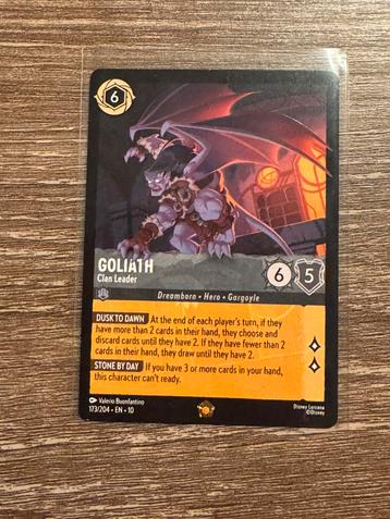 Lorcana non-foil Legendary Goliath “Clan Leader” 173/204 beschikbaar voor biedingen