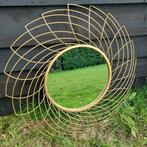 Grote gouden spiegel wandspiegel muurspiegel mooi design, Ophalen, Rond, Zo goed als nieuw, 75 tot 100 cm