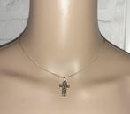 Ketting met hanger vintage kruis goud met tekst, Sieraden, Tassen en Uiterlijk, Kettingen, Verzenden, Goud, Goud, Verstelbaar