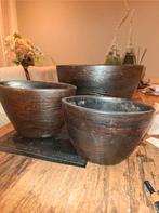 Set 6 ovalen bloempotten, Huis en Inrichting, Ophalen, Zo goed als nieuw