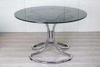 Giotto Stoppino eettafel jaren 70, Huis en Inrichting, Tafels | Eettafels, Ophalen, Rond, Zo goed als nieuw, Glas