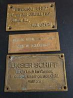 Messing boot borden met teksten, Ophalen of Verzenden