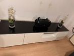 TV Meubel met Zwart Glazen Blad, Gebruikt, 150 tot 200 cm, Ophalen of Verzenden, Glas