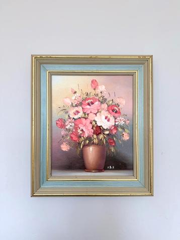 Vintage olieverf schilderijtje Robert Cox beschikbaar voor biedingen