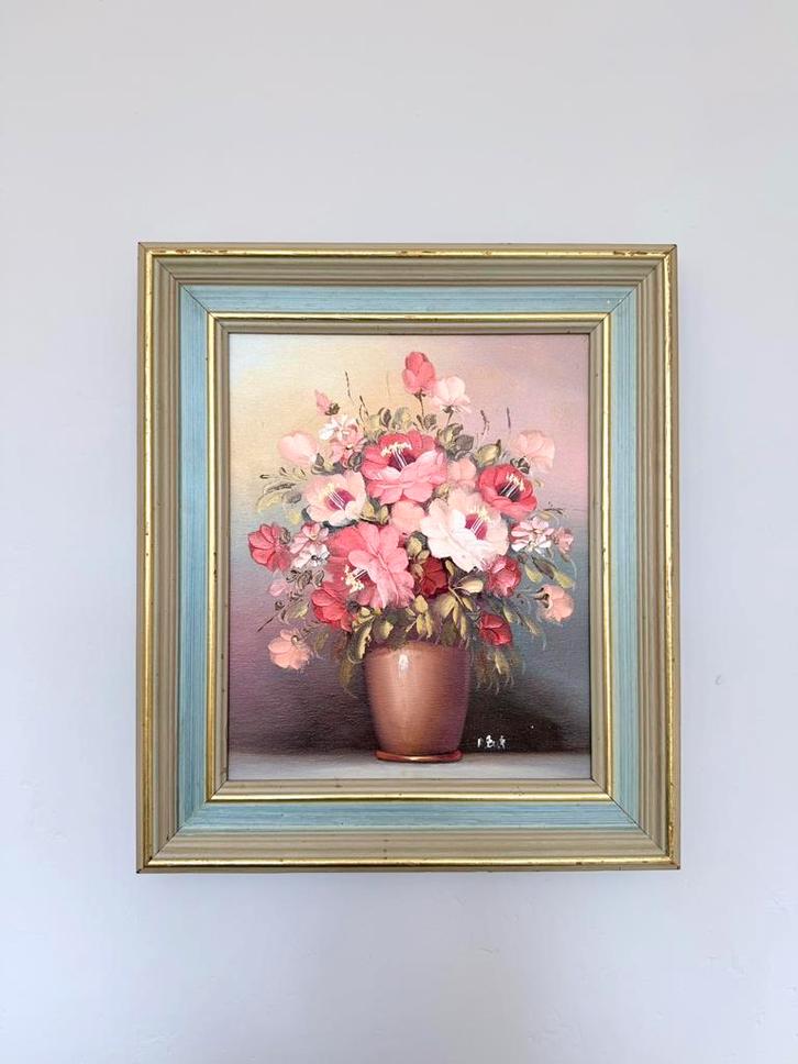 Vintage olieverf schilderijtje Robert Cox, Antiek en Kunst, Kunst | Schilderijen | Klassiek, Ophalen of Verzenden