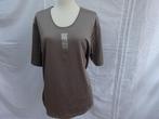 TAURI bruin stretch shirt - maat 46, Kleding | Dames, Bruin, Verzenden, Maat 46/48 (XL) of groter, Zo goed als nieuw