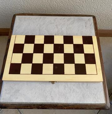 combi damspel / schaakspel / reisspel in 1,  houten stukken beschikbaar voor biedingen