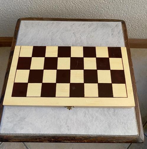 combi damspel / schaakspel / reisspel in 1,  houten stukken, Hobby en Vrije tijd, Gezelschapsspellen | Bordspellen, Zo goed als nieuw