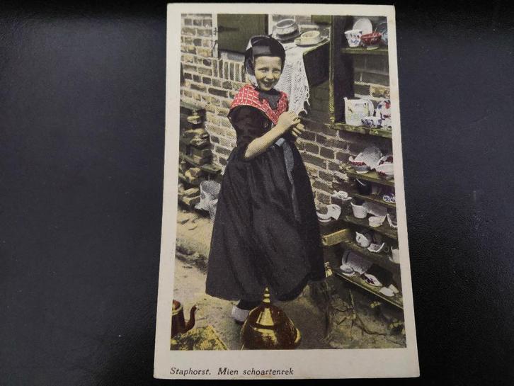 Staphorst, Mien schoartenrek, Klederdracht, jaren '30., Verzamelen, Ansichtkaarten | Themakaarten, Ongelopen, 1920 tot 1940, Kinderen