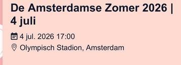 Amsterdamse zomer 2026 Vip tafel pink 4 pers 4 juli beschikbaar voor biedingen