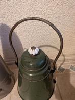 Vintage groene emaille waterketel, Antiek en Kunst, Ophalen of Verzenden