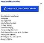 Fietsendrager SpinderTrekhaak - 2 Fietsen - Kantelbaar, Ophalen, Gebruikt, 2 fietsen, Trekhaakdrager