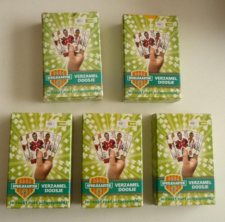 KAARTSPELLEN IN 5 DOOSJES VAN PLUS NIEUW MET PUZZEL AH, Verzamelen, Supermarktacties, Plus, Verzenden