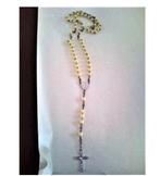 vintage  katholieke gele rozenkrans uit 1967, Ophalen of Verzenden, Zo goed als nieuw, Overige typen, Christendom | Katholiek