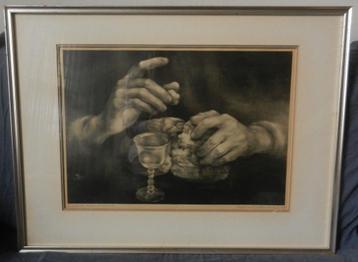 Litho Laatste Avondmaal Aart van Dobbenburgh 1957 33,3x49,6 beschikbaar voor biedingen