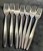 7 Amefa vintage roestvrij staal taartvorken met bloemmotief, Antiek en Kunst, Verzenden