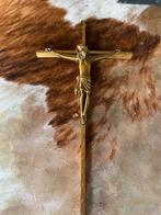 Vintage messing kruisbeeld – subtiel en sfeervol, Ophalen of Verzenden