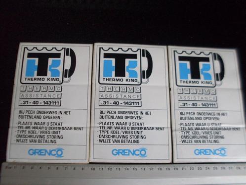 3x sticker Thermo King assistance pech onderweg grenco logo, Verzamelen, Stickers, Zo goed als nieuw, Bedrijf of Vereniging, Verzenden