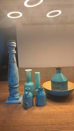 Turquoise Woonaccessoires, Huis en Inrichting, Blauw, Aardewerk of Porselein, Ophalen of Verzenden, Zo goed als nieuw