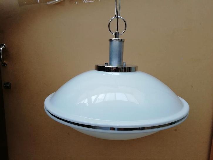 Space Age UFO hanglamp, Huis en Inrichting, Lampen | Hanglampen, Gebruikt, 75 cm of meer, Kunststof, Metaal, Ophalen