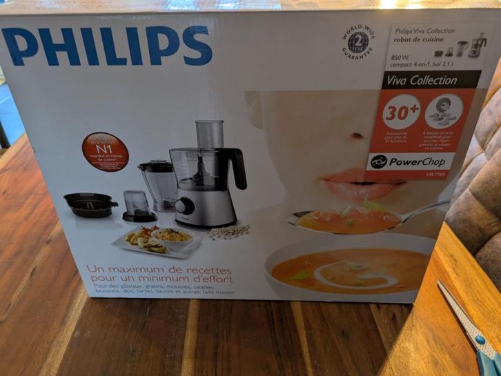 Philips Keukenmachine/Blender HR7769 (Nieuw in doos), Witgoed en Apparatuur, Keukenmixers, Nieuw, 2 tot 3 liter, 2 snelheden, Vaatwasserbestendig