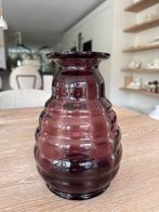 Oude Paarse Glazen Vaas - 23cm, Antiek en Kunst, Antiek | Vazen, Ophalen of Verzenden