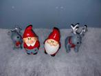 Kerstman Kerstvrouw en 2 rendieren beeldjes., Ophalen of Verzenden, Gebruikt