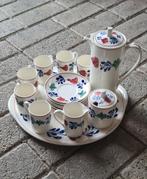 Boerenbont mokkastel compleet. Mokka set, Antiek en Kunst, Antiek | Servies los, Ophalen of Verzenden