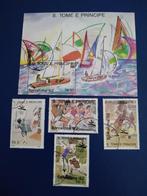 sao tome e principe, Postzegels en Munten, Verzenden, Gestempeld, Sport