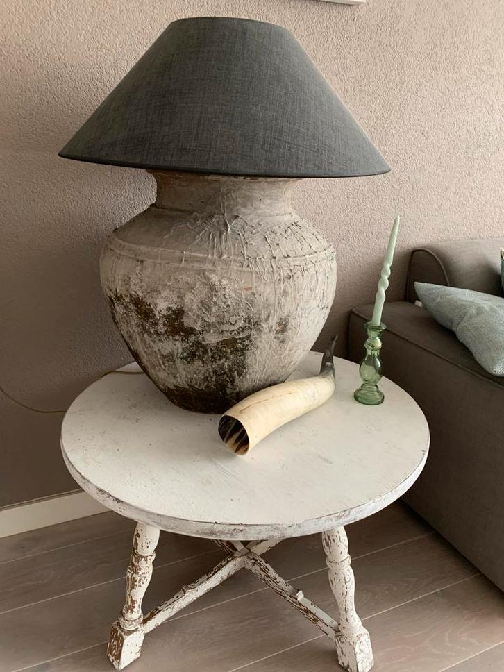 Kruiklamp van oude aardewerken kruik, Antiek en Kunst, Antiek | Lampen, Ophalen