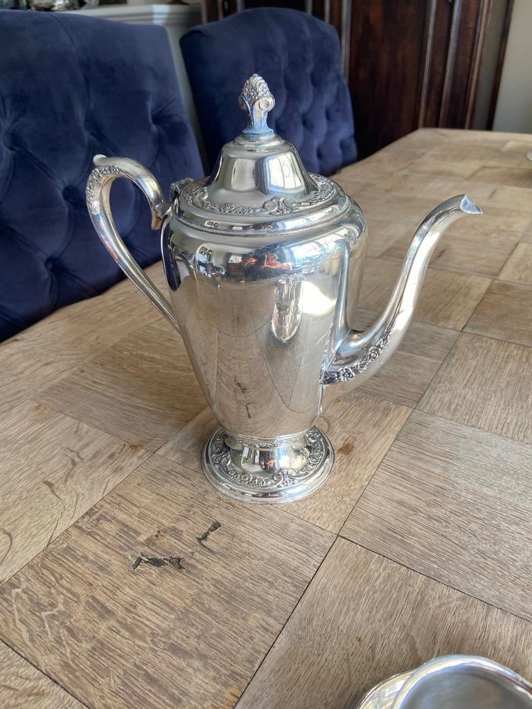 Verzilverde koffiepot rogers & bro model 2301, Antiek en Kunst, Ophalen of Verzenden