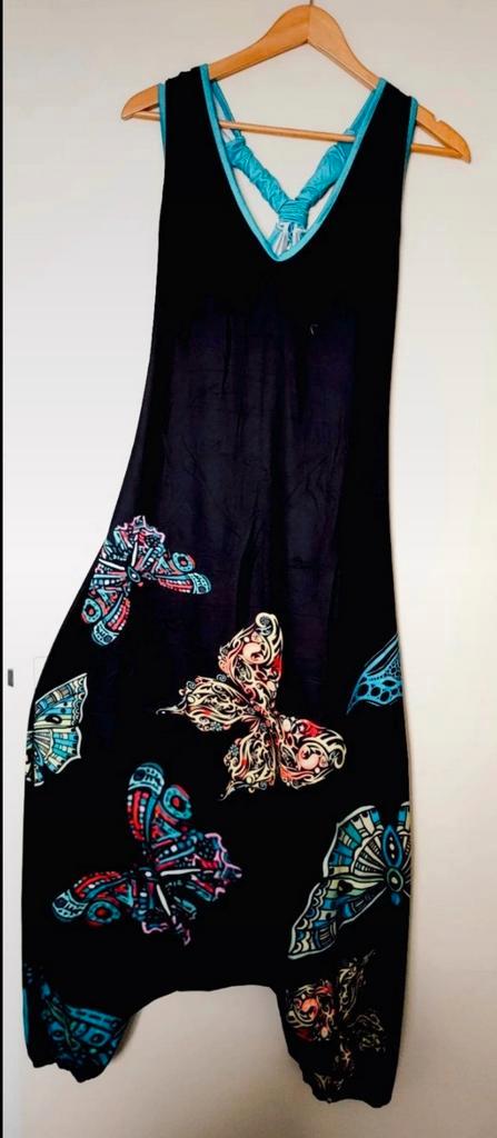 Zwarte harem jumpsuit met vlinders, Kleding | Dames, Jumpsuits, Zo goed als nieuw, Zwart, Ophalen