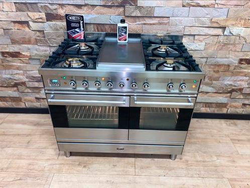 Prachtige 5 pits Boretti Fornuis met Frytop 2 ovens 100 cm, Witgoed en Apparatuur, Fornuizen, Gebruikt, Vrijstaand, Gas, 5 kookzones of meer