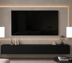 Zwevend tv Meubel Zwart eiken, Ophalen, Eikenhout, Zo goed als nieuw, 200 cm of meer