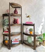 Rotan manou kast half rond vitrine kast open kast rookglas, Huis en Inrichting, Woonaccessoires | Etagères, Ophalen, Pand 96, Koestraat 96