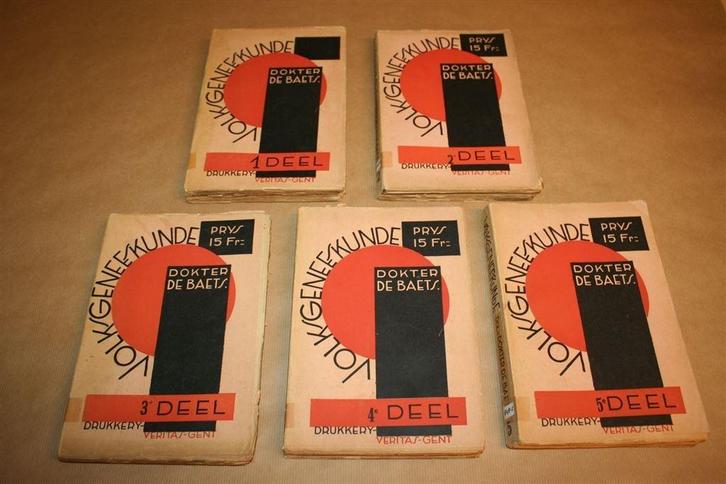 Volksgeneeskunde - Dokter de Baets - 5 dln. - Ca 1930 !!, Boeken, Gezondheid, Dieet en Voeding, Gelezen, Ophalen of Verzenden