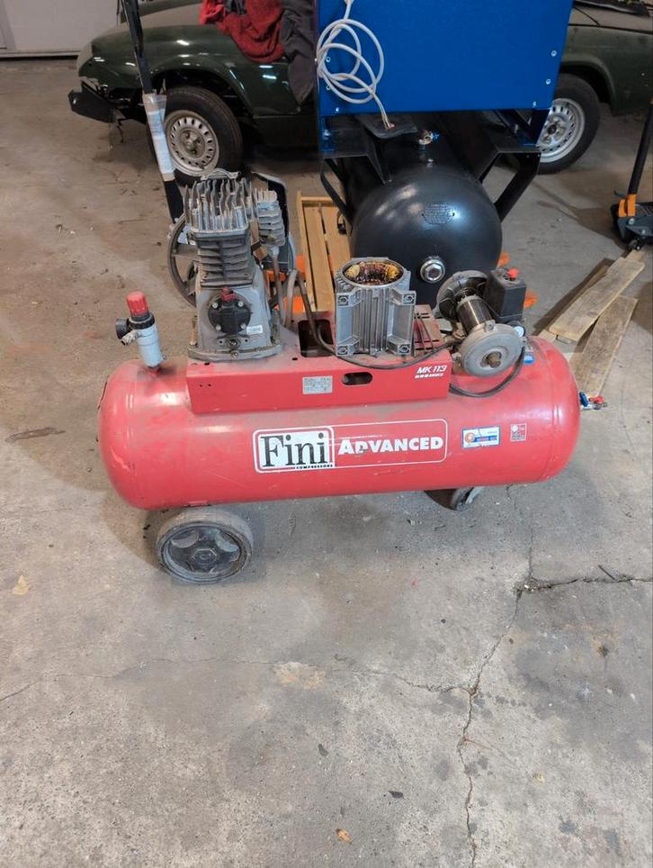 Fini MK113 Compressor - Defecte Motor, Doe-het-zelf en Verbouw, Compressors, Gebruikt, 6 tot 10 bar, 25 tot 100 liter, 200 tot 400 liter/min