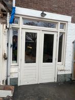 Mooie houten tuindeuren met dubbel glas, Doe-het-zelf en Verbouw, Deuren en Horren, Ophalen, Gebruikt, 120 cm of meer, 215 cm of meer