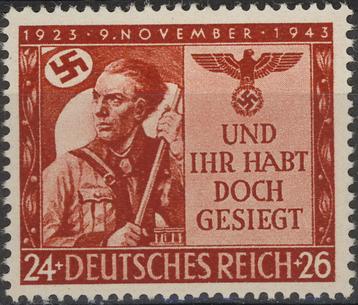 Duitse Zegel uit 1943 "Bierhalle Putsch 1923" (DR 863) beschikbaar voor biedingen
