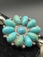 Bohemian armband met turquoise-look bloem, Overige materialen, Blauw, Nieuw, Ophalen of Verzenden