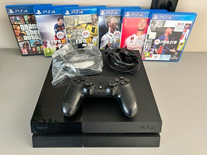 PlayStation 4  + 6 Games + Controller, Spelcomputers en Games, Spelcomputers | Sony PlayStation 4, Gebruikt, Original, 500 GB