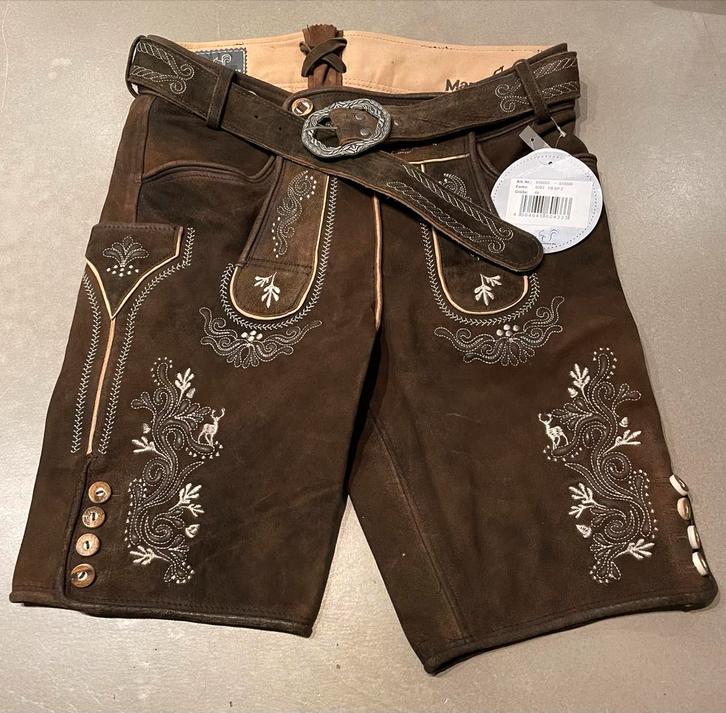 Lederhosen maat 48 (valt als maat 30/31) Marjo - Zeer Goed, Kleding | Heren, Carnavalskleding en Feestkleding, Zo goed als nieuw