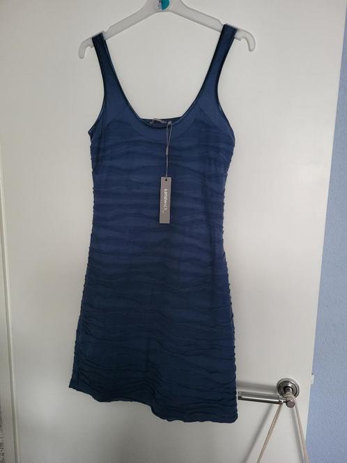 Donkerblauwe zomerjurk, Kleding | Dames, Jurken, Zo goed als nieuw, Maat 36 (S), Blauw, Boven de knie, Ophalen of Verzenden