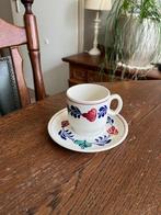 Boerenbont Koffiemokje met Schotel, Ophalen of Verzenden