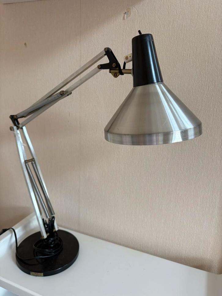 Vintage Architectenlamp - bureaulamp, Huis en Inrichting, Lampen | Vloerlampen, Gebruikt, Minder dan 100 cm, Metaal, Ophalen of Verzenden