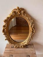 Ovale goudkleurige muur spiegel, Minder dan 100 cm, Minder dan 50 cm, Gebruikt, Ophalen of Verzenden