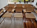 Marcel Breuer set van zes Cesca Gavina stoelen + armleuning, Huis en Inrichting, Ophalen, Wit, Zo goed als nieuw, Vijf, Zes of meer stoelen